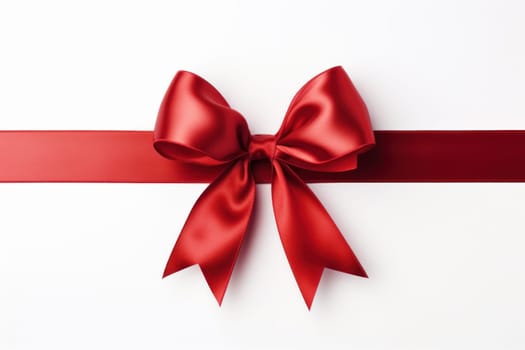 A minimalist representation of a red ribbon. Generative AI.
