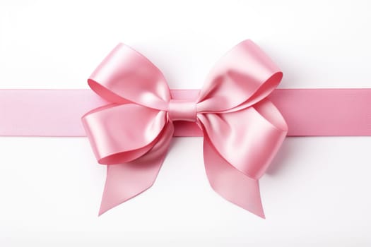 A minimalist representation of a pink ribbon. Generative AI.