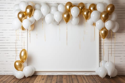 Happy new year frame banner. Generative AI.