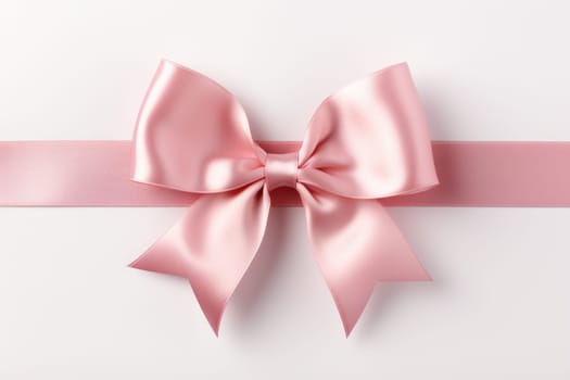 A minimalist representation of a pink ribbon. Generative AI.
