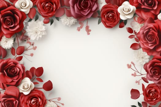 Valentines day frame banner. Generative AI.