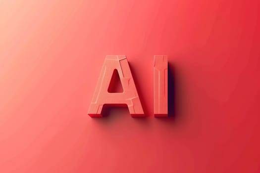 minimalistic style AI letters sign. Generative AI.