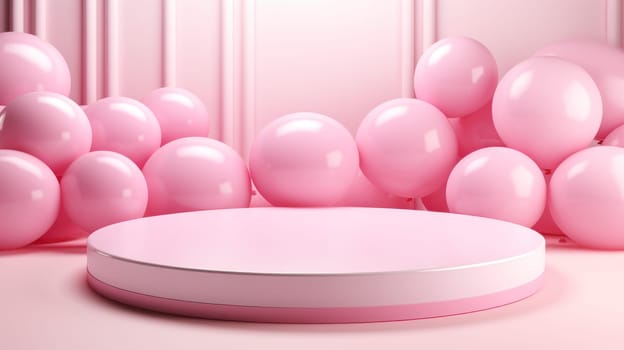 Soft Pink Valentine Collection Platform Concept. Generative AI.