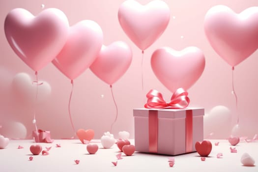 Social media poster design for valentine day. Generative AI.