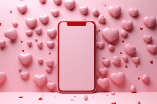 Social media poster design for valentine day. Generative AI.