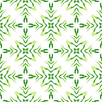 Mosaic seamless pattern. Green perfect boho chic summer design. Textile ready ideal print, swimwear fabric, wallpaper, wrapping. Hand drawn green mosaic seamless border.