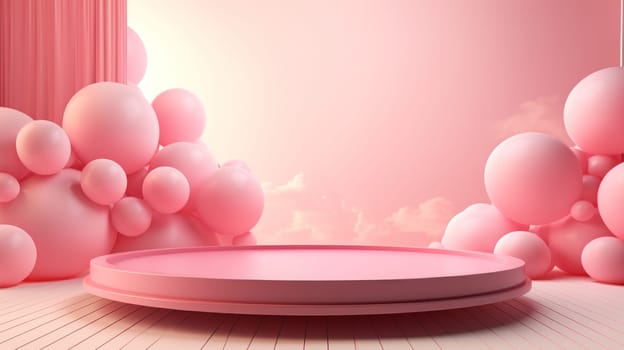 Soft Pink Valentine Collection Platform Concept. Generative AI.