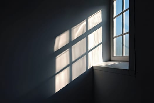 A window with light casting a shadow. Generative AI.