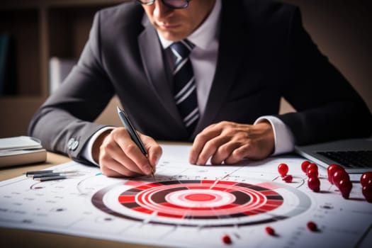 Finance Advisor Hands Investment Charts To Client minimalistic. Generative AI.