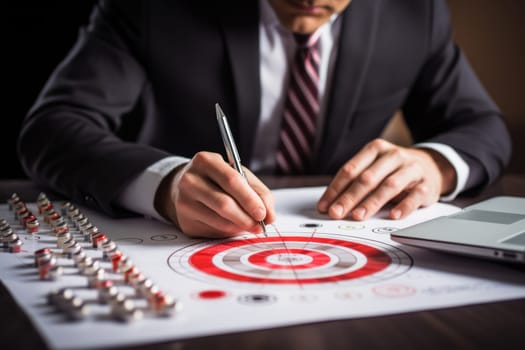Finance Advisor Hands Investment Charts To Client minimalistic. Generative AI.
