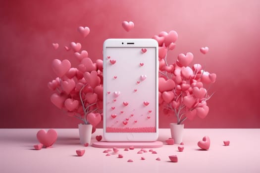 Social media poster design for valentine day. Generative AI.