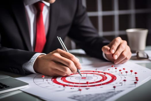 Finance Advisor Hands Investment Charts To Client minimalistic. Generative AI.