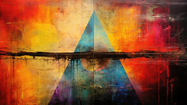 abstract color rainbow triangle background LGBTQIA, ai