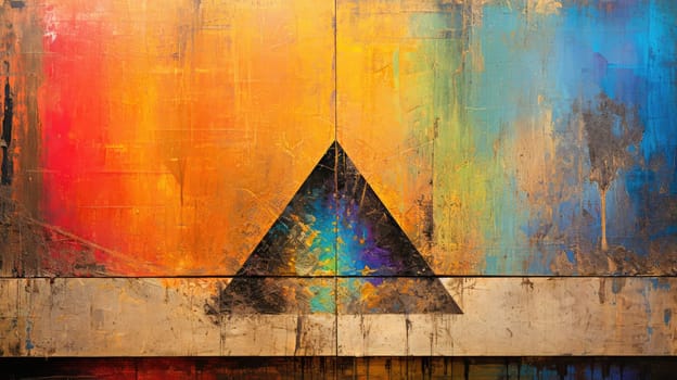 abstract color rainbow triangle background LGBTQIA, ai
