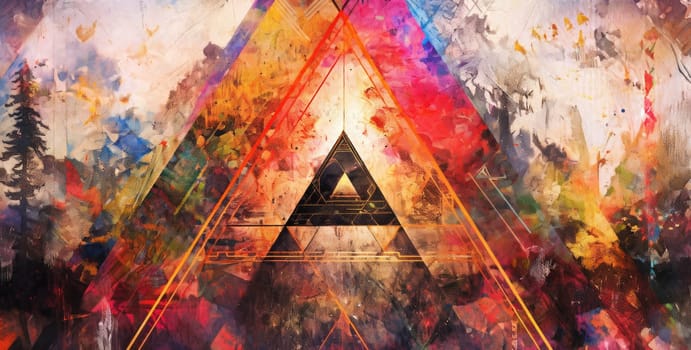 abstract color rainbow triangle background LGBTQIA, ai