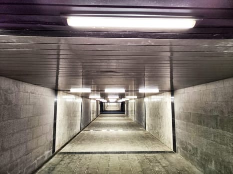 New empty Tunnel, abstract geometric background. Abstract beige squares with a linear perspective