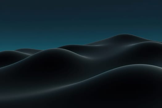 Desert Waves: A Majestic Sandy Landscape with Blue Sky, Sunlit Dunes, and a Tranquil Horizon