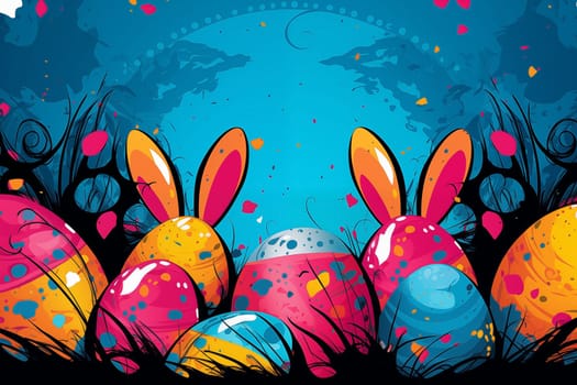 Bright Easter background. Festive layout.