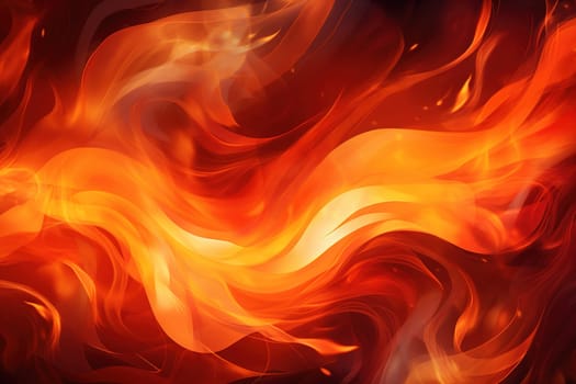 Abstract fiery background with swirling orange and red flames, perfect for dynamic and energetic design themes or creative projects. Stylized fire backdrop. Generative AI