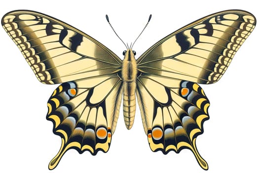 Butterfly with colorful wings isolated on white. Generative AI