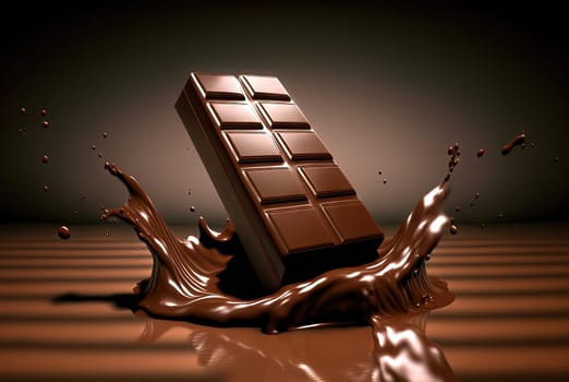 Chocolate bar with a splash of hot cocoa drops