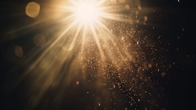Dust rays background. God rays in the textured air. Generated AI