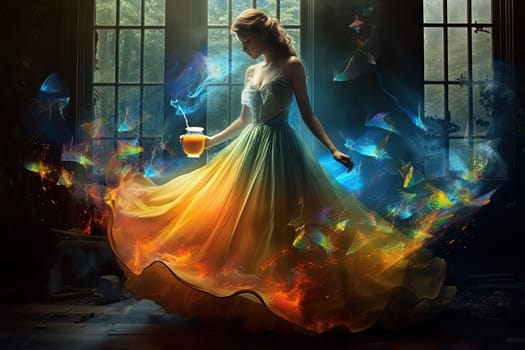 Magic fairytale scene in the surreal fantasy world. Generated AI