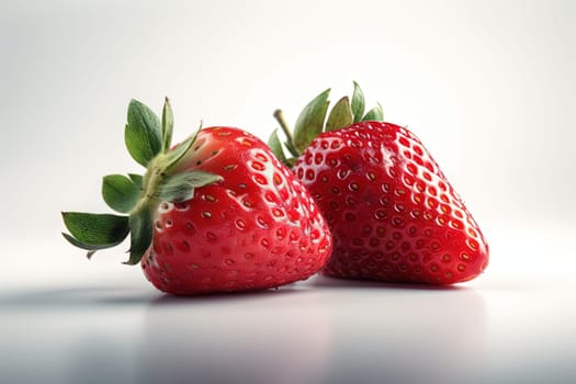 Strawberry on background. Juicy red berry, fresh and sweet. Generated AI