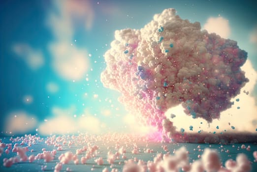 A box of popcorn. Movie theater themed popcorn package. Generative AI