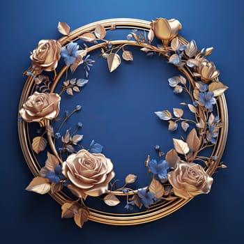 Round frame in art nouveau style with ornament. Retro frame with fairytale and magic decoration. Generated AI