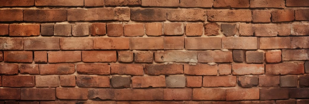 Abstract grunge brick wall texture background. Long website header or banner format. AI