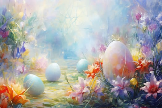 Bright Easter background. Festive layout.