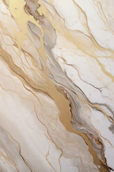 Luxurious beige marble texture with gold veins, ideal for high-end design backgrounds, wallpaper, covers, or elegant product presentations. Vertical format. Generative AI