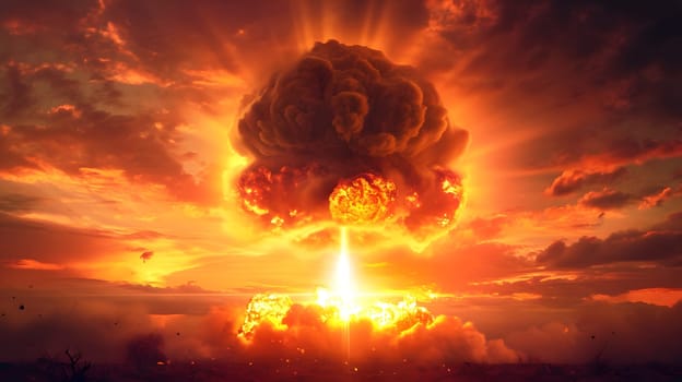 nuclear bomb explosion special effect, generative ai. High quality photo