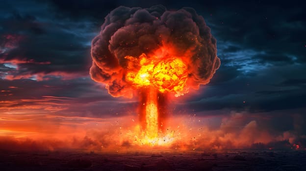nuclear bomb explosion special effect, generative ai. High quality photo