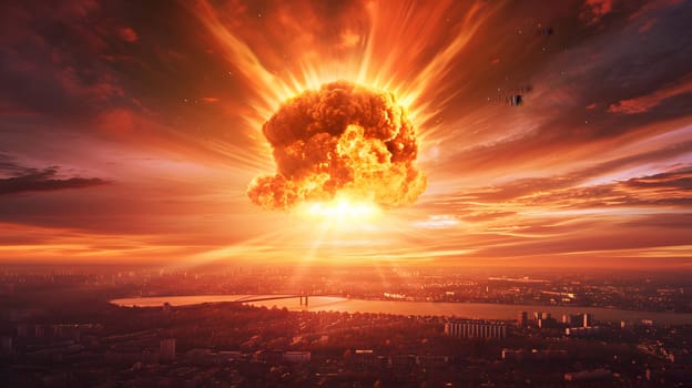 nuclear bomb explosion special effect, generative ai. High quality photo