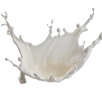 Pouring milk splash isolated on white background. Splash of milk or cream isolated on white background With clipping path. High quality image