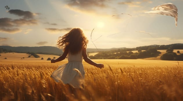 girl adult in an oat field sexy happy girl in a summer field, blonde with long hair. High quality photo