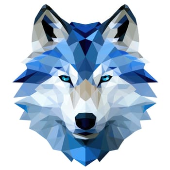 Portrait of a wolf in a decorative psychedelic pop art style. Template for poster, sticker, t-shirt print, sticker, etc.