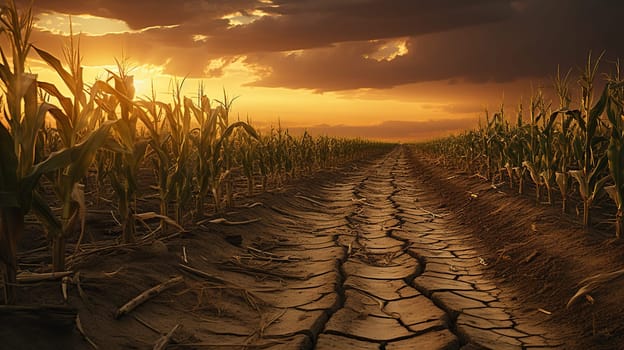 An image of a dry, gloomy cornfield.