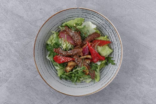 Thai salad on stone background, studio food photography 1