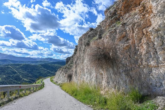 road in the mountains of Northern Cyprus in winter 2