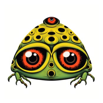 Psychedelic toad portrait in bright pop art style isolated on white background. Template for t-shirt print, sticker, poster, etc.