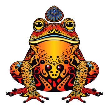 Psychedelic toad portrait in bright pop art style isolated on white background. Template for t-shirt print, sticker, poster, etc.