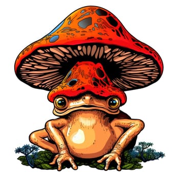 Psychedelic toad portrait in bright pop art style isolated on white background. Template for t-shirt print, sticker, poster, etc.