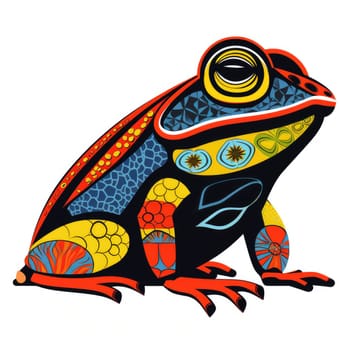 Psychedelic toad portrait in bright pop art style isolated on white background. Template for t-shirt print, sticker, poster, etc.