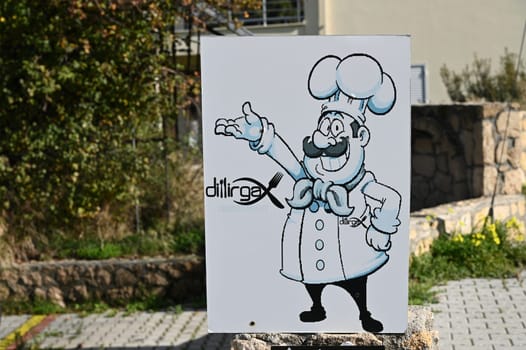 drawn cheerful chef restaurant advertisement