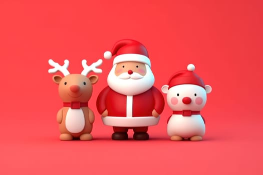 Christmas character 3D design background.
