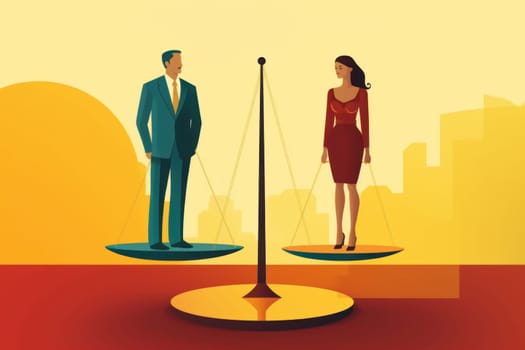 Gender equality concept illustrator background.
