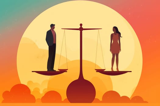 Gender equality concept illustrator background.